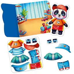 Гра розвиваюча з липучками "Панда" Vladi Toys VT1320-06, 8 елементів одягу - мініатюра 3
