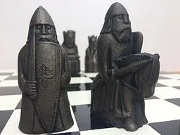 Шаховий набір острова Льюїс/шаховий набір чарівників ефект античної бронзи та олова - мініатюра 2