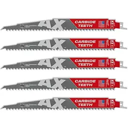 Полотно для шабельних пил AX CARBIDE MILWAUKEE, 230х5мм, (5шт), (деревина з цвяхами)