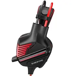 Дротова гарнітура Borofone BO101 Racing, USB, 3.5mm, 2m, Чорно-Червоний - мініатюра 3