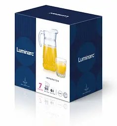 Набір для напоїв Luminarc Imperator скляний глечик 1.6 л та 6 склянок 300 мл 7 пр (X3036) - мініатюра 2