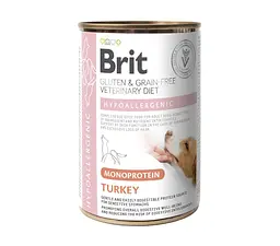 Вологий корм Brit VetDiet Hypoallergenic Turkey для собак із харчовою алергією з індичкою, 400 г