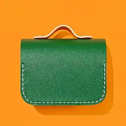 Шкіряний футляр Briefcase для навушників AirPods Pro 2 / Pro Green / Orange - мініатюра 3