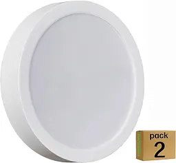 Стельовий світильник LEDUNI Downlight LED Круглий 12W 1200LM Теплий Білий 3000K IP20 Алюміній 161*28Hmm 2 шт. - мініатюра 2