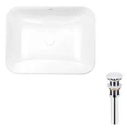 Комплект Qtap Scorpio: Раковина врізна прямокутна 510х390х145 мм White + Донний клапан PU02 (QT1411K490WN47290) - мініатюра 1