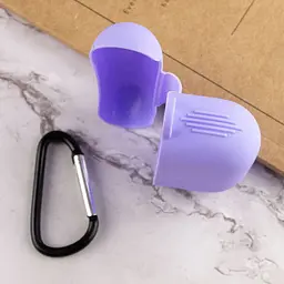 Силіконовий футляр New з карабіном для навушників Airpods Pro Бузковий / Dasheen - мініатюра 5