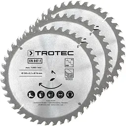 Набір пиляльних дисків для циркулярної пили Trotec 150 х 16 х 2.1 HW40 Wood (3 шт.)