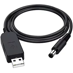 Кабель для роутера від павербанку чорний USB to DC 12V DC 5,5x2,1мм
