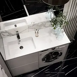 Умивальник накладний Adamant Flat White 120 L штучний камінь 1200x478x140мм 120 см - мініатюра 4
