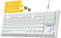 Клавіатура Aula F3032 Dark Yellow keys RGB White (6948391201757) - мініатюра 2