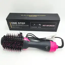 Фен-гребінець Ramindong One Step WM-001 електричний Black Pink (10703) - мініатюра 3