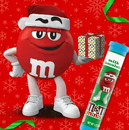 Драже M&M's Minis Milk Chocolate Mega Christmas Tube 50г - мініатюра 3