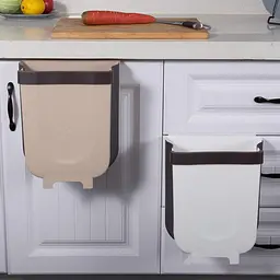 Складне відро для сміття на двері контейнер для сміття UKC Foltable Trash Bin бежевий - мініатюра 2