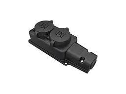 Колодка BEMIS 2 гнізда 16A з/з IP54 чорна (каучук) BK