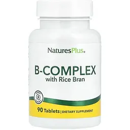Вітаміни Natures Plus B-Complex with Rice Bran 90 tabs Nature's Plus (1086-2023-10-2359)