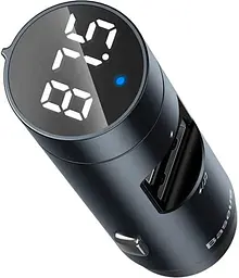 Автомобільний FM-модулятор Baseus Energy Column + bluetooth (2USB) CCNLZ-C0G (Темно-сірий) - мініатюра 2
