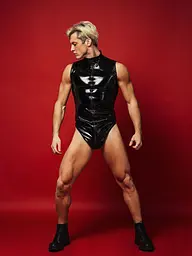 Комбідрес чоловічий лакований «Безсоромник Нік» D&A, чорний, розмір L, блискавка на все тіло - мініатюра 2