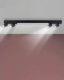 Стельовий світильник Goldlux 327406 Paris GU10+Led 5x10+24W 4000K 1800Lm IP20 Чорний - мініатюра 3