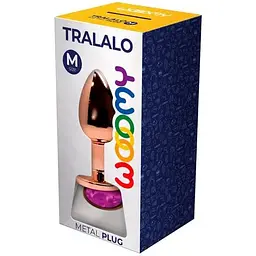 Металева анальна пробка Wooomy Tralalo Rose Gold Metal Plug Magenta M - мініатюра 2