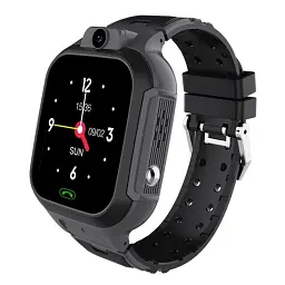 Смарт-годинник телефон дитячий Lemfo LT37 4G GPS Wi-Fi з відеодзвінком SIM-карта силіконовий ремінець Black (18756) - мініатюра 3