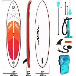 Надувна SUP-дошка AERO Board 2.0 12'0` Red Orange [140359] - мініатюра 4