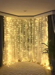 Гірлянда штора на вікно 212 LED 3х2м Теплий білий колір свічення, з конектором