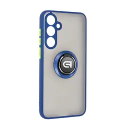 Чехол с кольцом-держателем для Samsung Galaxy S23 FE 5G (SM-S711), Frosted Matte Ring, синий, защитная панель с матовой задней стенкой, противоударный чехол с защитой всего корпуса, TPU + поликарбонат (PC), с защитой камеры, ArmorStandart (ARM72715)