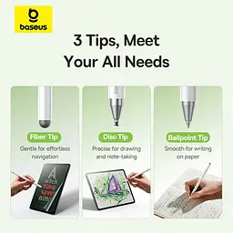 Стилус Baseus Smooth Writing III 3-in-1 Passive Stylus Non-magnetic Version Moon White - мініатюра 7