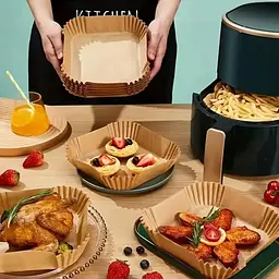 Пергаментний папір для аерогриля та фритюрниці  16×16×4,5 см в  упаковці 50 шт
 - мініатюра 2