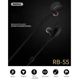 Бездротова стереогарнітура Remax Bluetooth RB-S5/RM-S5 чорна - мініатюра 4