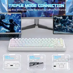 Ігрова магнітна клавіатура Attack Shark X82 Pro / Три режими підключення / Magnetic Switch / White - мініатюра 5
