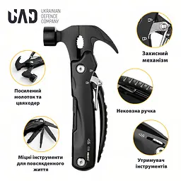 Мультитул-молоток UAD HammerForce 12 інструментів Чорний - мініатюра 3