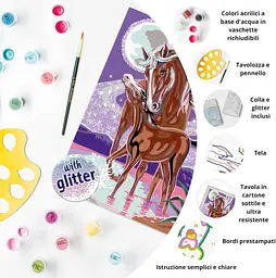 Картина за номерами Кінь з лошам Ravensburger CreArt 24×18 см з блискітками та рамкою 15 акрилових фарб від 11 років (SKU-279) - мініатюра 9