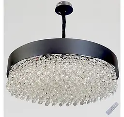 Велика чорна кришталева LED люстра Artlight 8677/800BK діаметром 78,5 см із 15 патронами E14 - мініатюра 2
