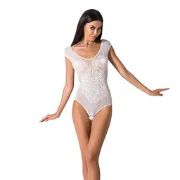 Бодістокінг Passion BS064 One Size, White, боді, закрите плече, відкритий доступ - мініатюра 1