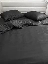 Комплект постільної білизни Ecotton двоспальний 180х215 см однотонний чорний Black (25187/2.0)