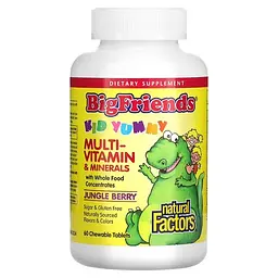 Мультивітаміни для дітей Chewable Multi-Vitamin & Minerals 60 жувальних таблеток Natural Factors vit0005329