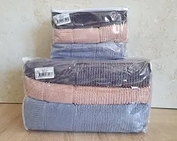 Набір турецьких махрових рушників Cestepe MicroCotton Premium 3 штуки 50x90 + 3 штуки 70х140 Nevara щільність 600 г/м2 - мініатюра 4