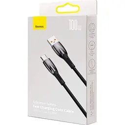 Кабель Baseus Glimmer Series USB-А to USB-C 100W 1m Black (CADH000401) [106120] - мініатюра 8