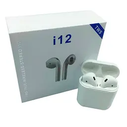 Навушники AirPods i12 BT з сенсором Bluetooth бездротові навушники - вкладиші в зарядному кейсі - мініатюра 2