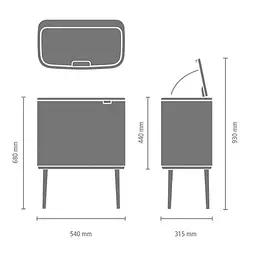 Бак для сміття Brabantia Touch Bin Bo 34 л білий (313547) - мініатюра 4