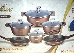 Набір каструль Bohmann BH 60-11 Brown 11 предметів - мініатюра 4