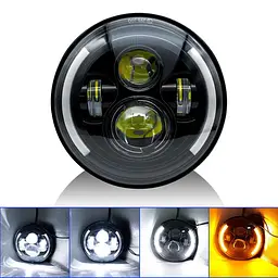 Фара LED ВАЗ 2101 2121 ГАЗ КАМАЗ УАЗ іномарки 7" (d=178 мм) 60W (ближній+далекий+ходові вогні) - мініатюра 2