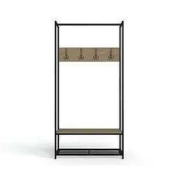 Вішалка модульна підлогова Ferrum-decor Треліс 13 180x90x38 чорний ДСП Дуб Сонома 16мм (FRD-104328)