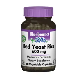 Трави Bluebonnet Nutrition Червоний дріжджовий Рис 600мг, 60 гелевих капсул (BLB1170)