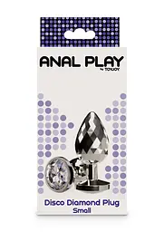Анальна пробка Anal Play Disco Diamond Plug Small 7.5 см (сріблястий) - мініатюра 4