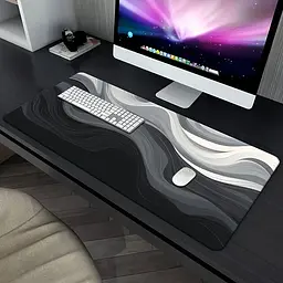 Килимок для миші та клавіатури " Black Waves" 80×30 см , Чорний - мініатюра 2