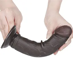 Фалоімітатор із присоскою Lovetoy Sliding-skin Dong 20 см чорний - мініатюра 4