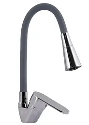 Змішувач для кухні Lidz Tani 008F3 з гнучким виливом (k40) Grey / Chrome LDTAN008F3GCR39507
