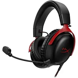 Навушники HyperX гарнітура ігрова геймерські Cloud III 3.5 mm (727A9AA) чорні червоні